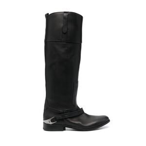 Golden Goose black western Charlie leather knee high boots 36